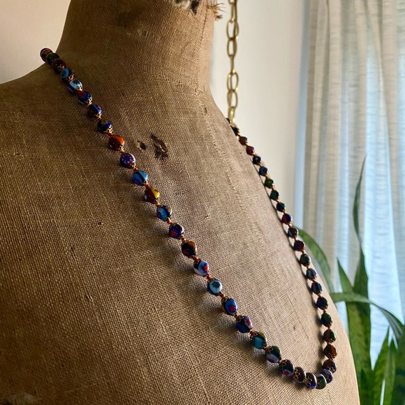 VTG Italian Murano Millefiori Glass Necklace - Picture 3 of 9